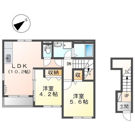 アグライア(2LDK/2階)の間取り写真