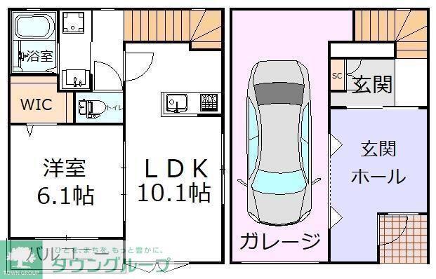SUN LIVESさんりぶす(1LDK/1階)の間取り写真