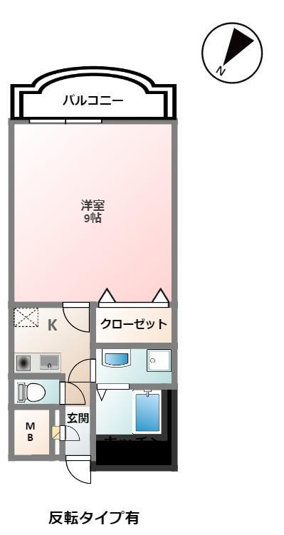 スカイマンションD棟(1K/1階)の間取り写真