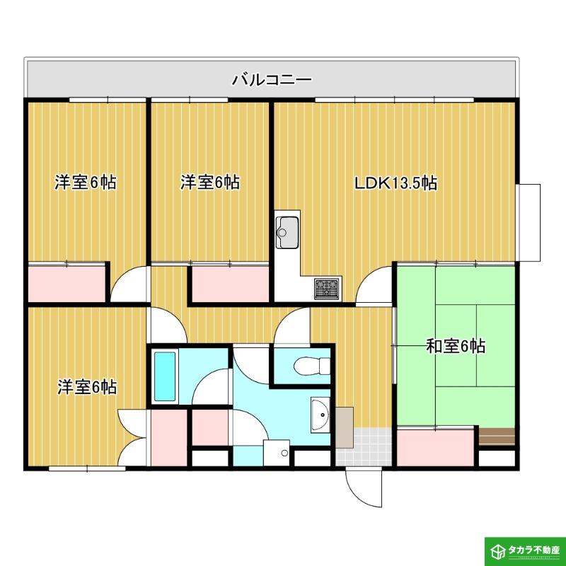 中島プリンス21(4LDK/10階)の間取り写真