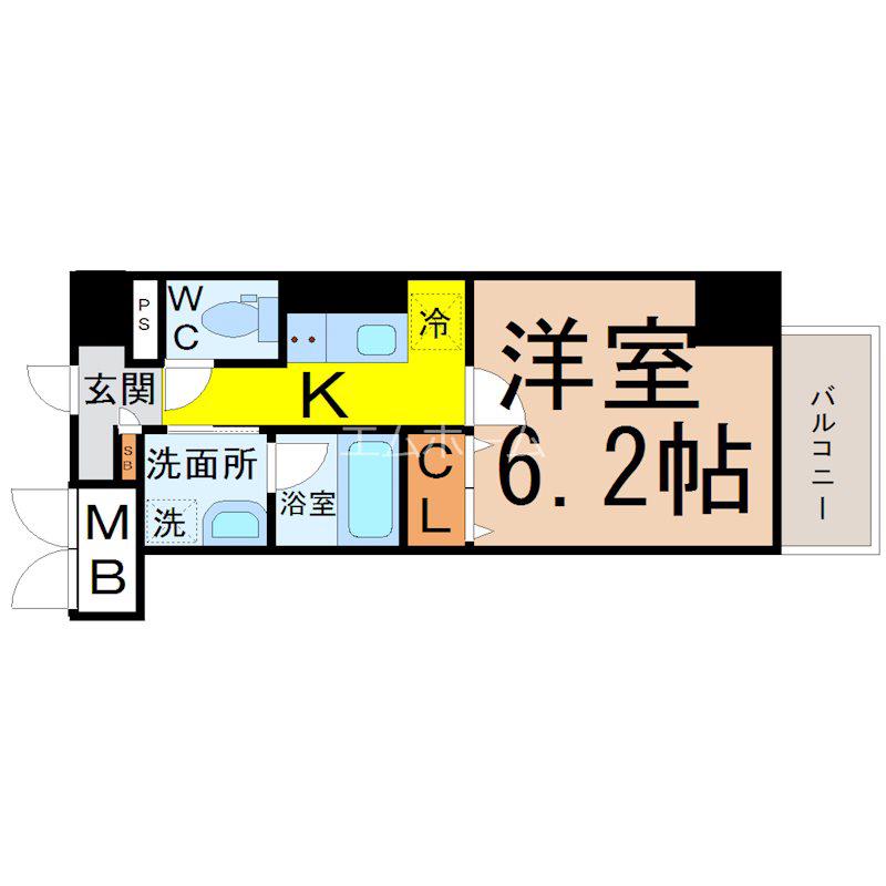 レガーロ(1K/5階)の間取り写真