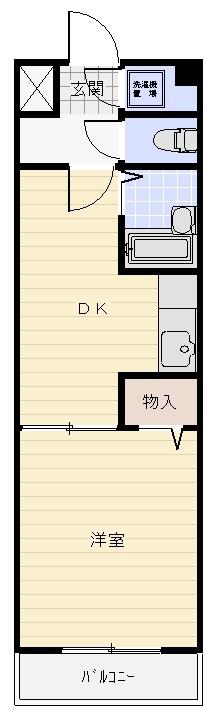 近鉄名古屋線 津新町駅 徒歩3分 9階建 築28年(1DK/7階)の間取り写真