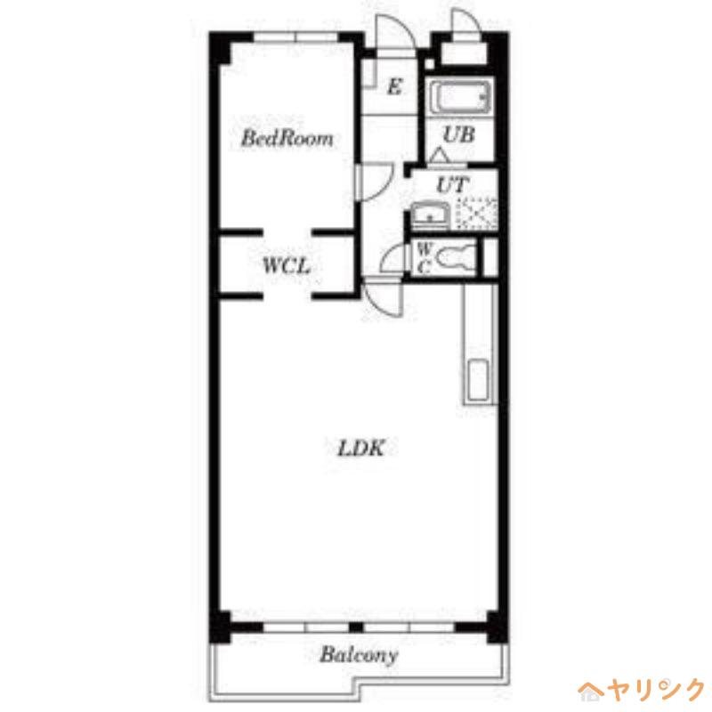 里水マンションB(1LDK/8階)の間取り写真