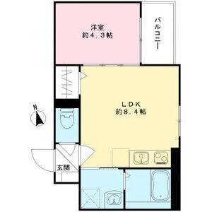 LUANA(1LDK/2階)の間取り写真
