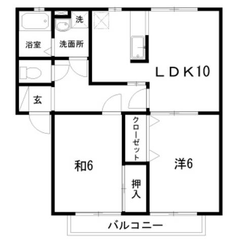 エクレール(2LDK/2階)の間取り写真