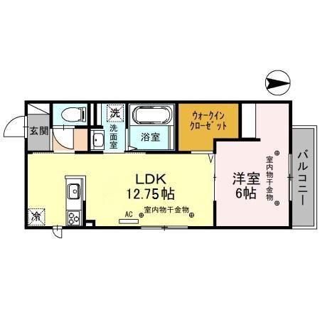 コンフォール三池(1LDK/2階)の間取り写真
