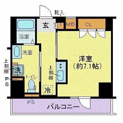 ジェノヴィア東日本橋駅前グリーンヴェール(1K/8階)の間取り写真