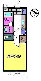 EDEN COURT(1K/1階)の間取り写真