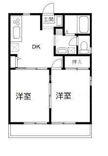 コーポイーグル(2LDK/2階)の間取り写真