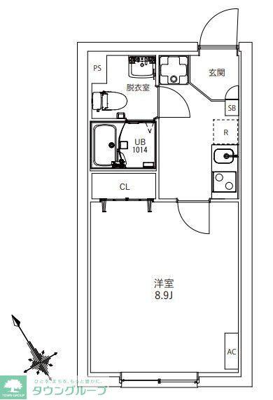 フラシア東武練馬(1K/1階)の間取り写真