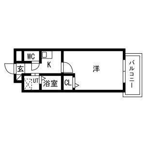 セントラルハイツ茜山(1K/3階)の間取り写真