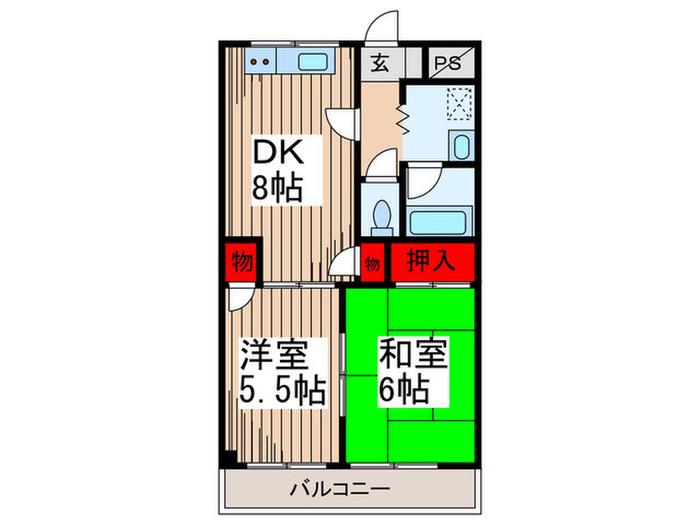 木村ビル(2DK/3階)の間取り写真