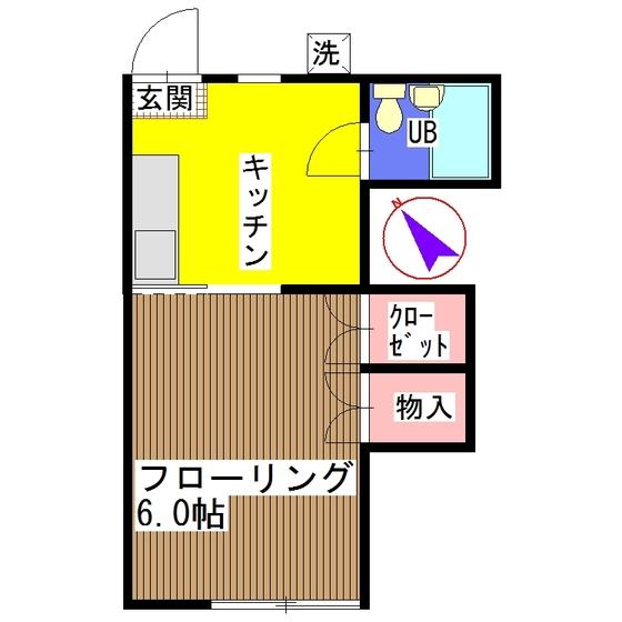 新井ハイツ(1K/1階)の間取り写真
