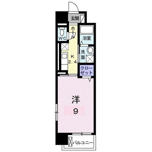 ウェーブII(1K/4階)の間取り写真