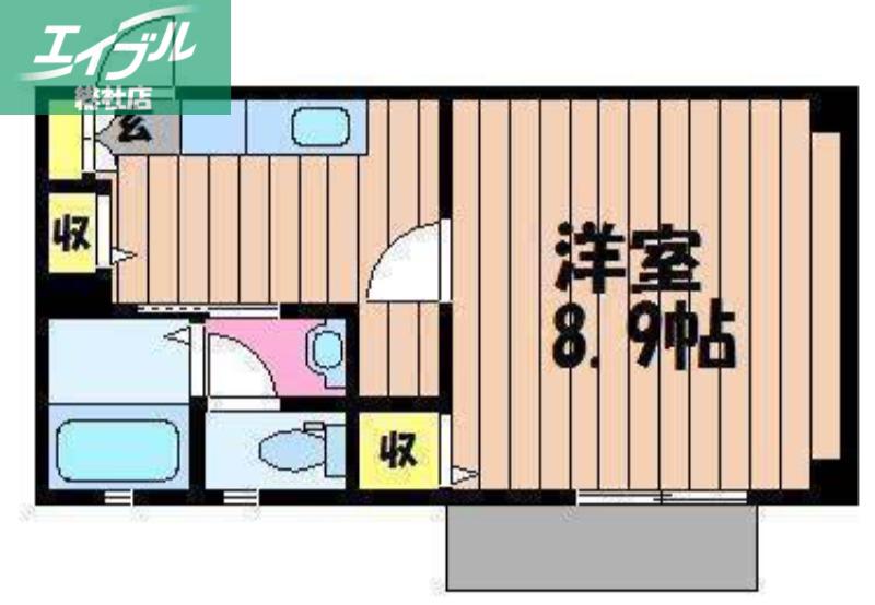 フォブール楠戸(1K/1階)の間取り写真