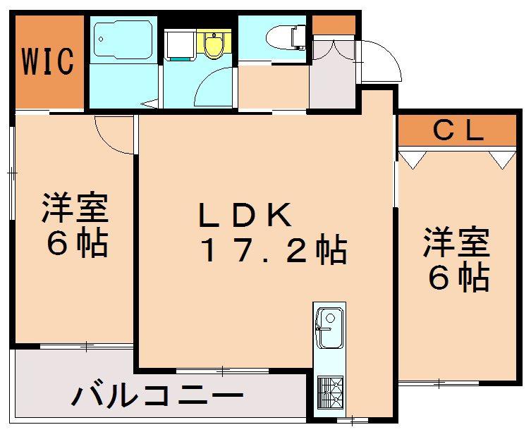 TAORMINA新宮(2LDK/3階)の間取り写真