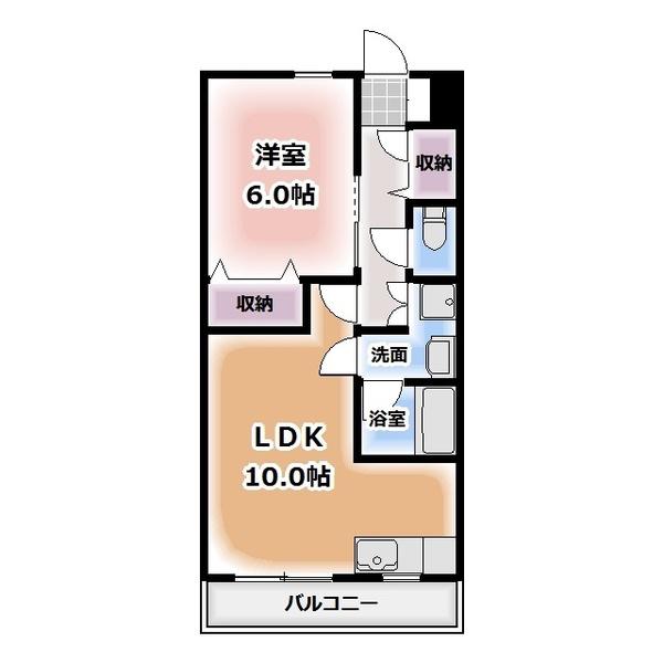 マーベラス鹿田(1LDK/2階)の間取り写真