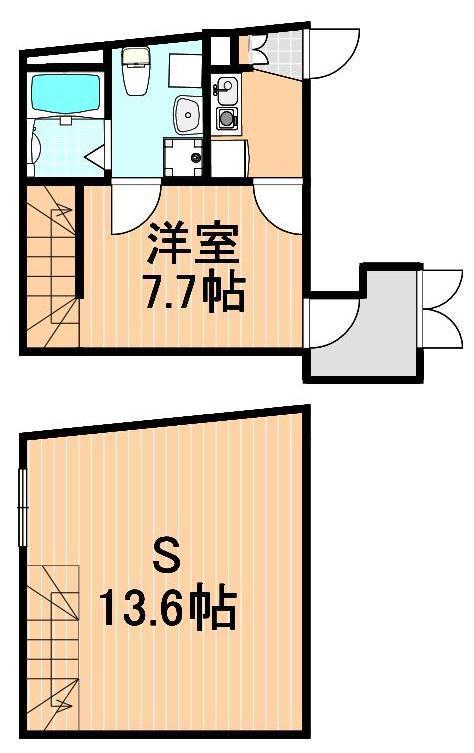 COCOCUBE KITA-SENJUII(1SK/1階)の間取り写真