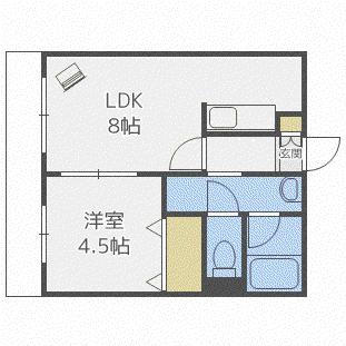 アドバンス宮の沢 ADVANCE(1LDK/3階)の間取り写真