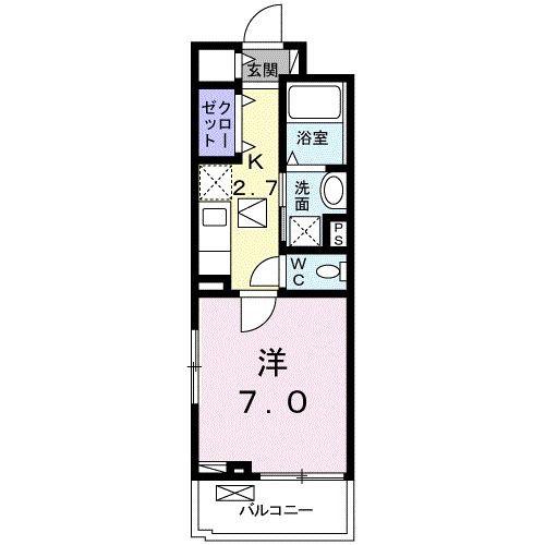 アベニール・I(1K/1階)の間取り写真