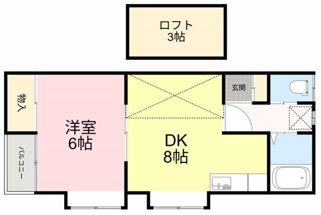 リバティーハイツ東栄町(1DK/1階)の間取り写真