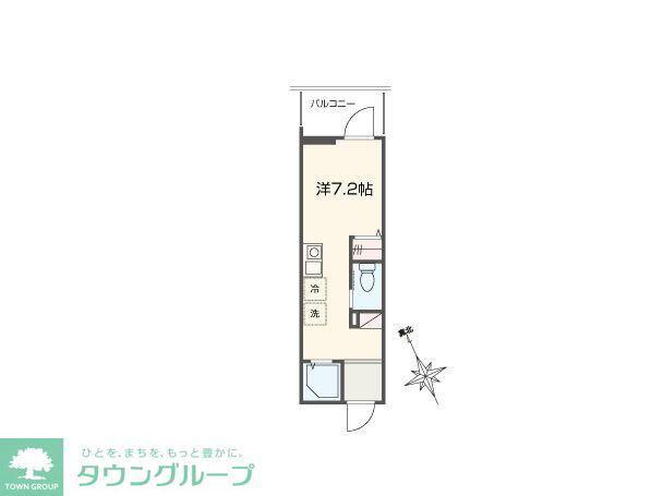 MELLAS相模原II(ワンルーム/1階)の間取り写真