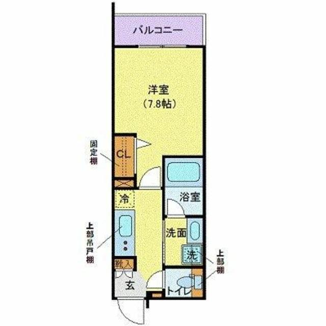 ハーモニーレジデンス品川高輪(1K/3階)の間取り写真