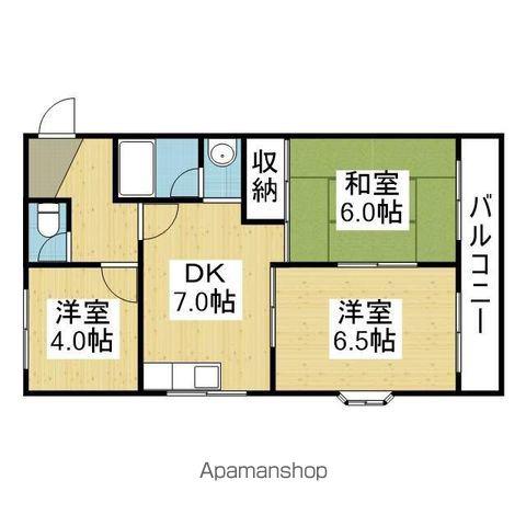 湊川マンション(3DK/2階)の間取り写真