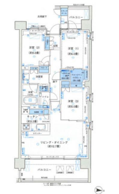 パークホームズ品川ザレジデンス(3LDK/11階)の間取り写真