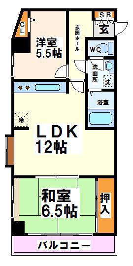 コート櫻参道(2LDK/5階)の間取り写真