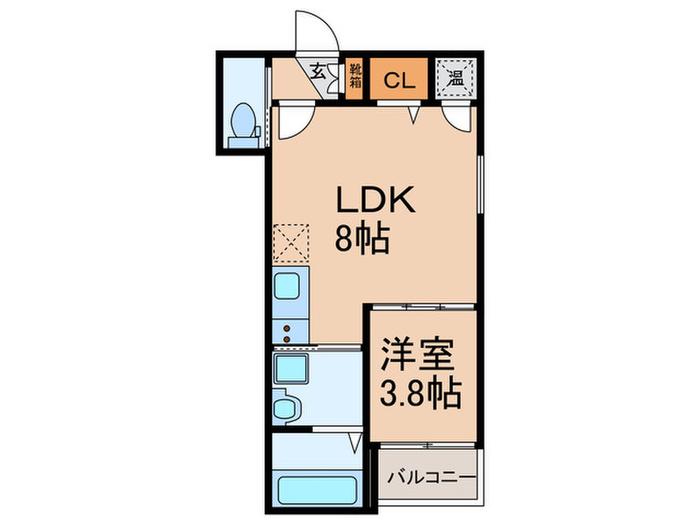 ユリシズ(1LDK/3階)の間取り写真