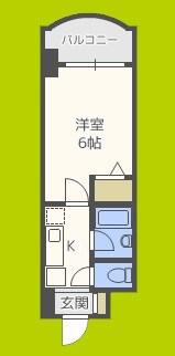 ローズコーポ西中島(1K/8階)の間取り写真