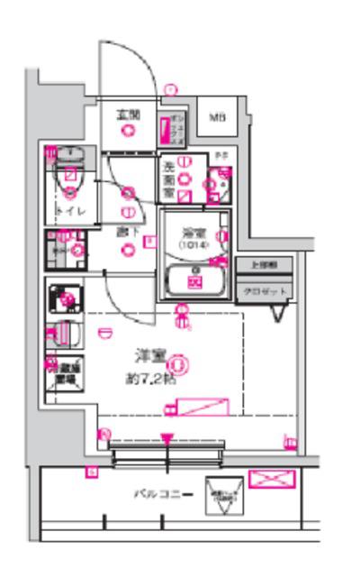 CREST TAPP川崎港町(ワンルーム/2階)の間取り写真