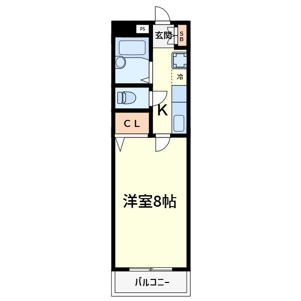 アビタシオン奈佐原A(1K/1階)の間取り写真