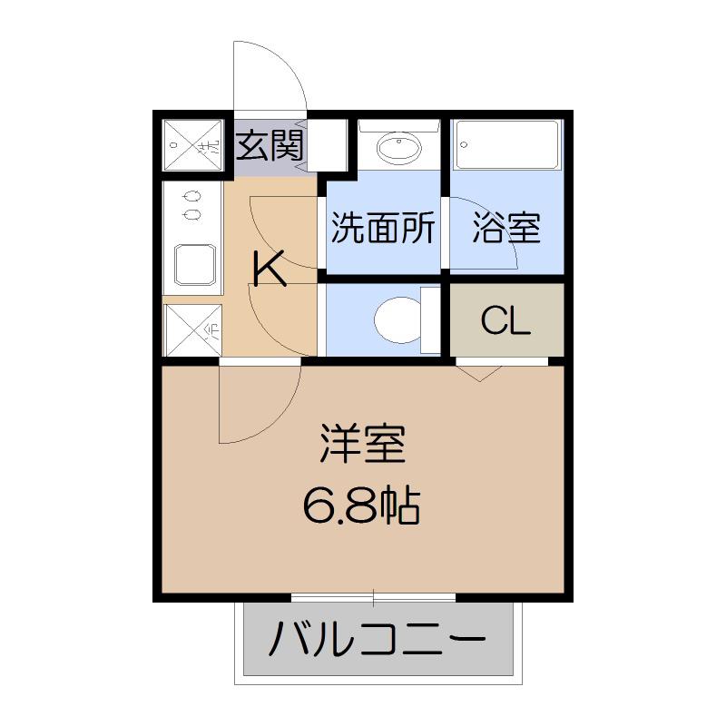 マメゾン阿倍野(1K/1階)の間取り写真