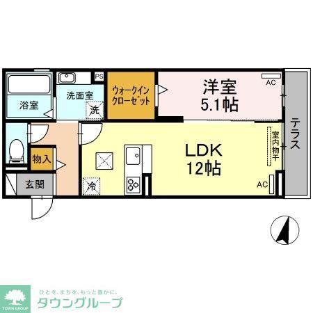 メゾン如庵(1LDK/2階)の間取り写真