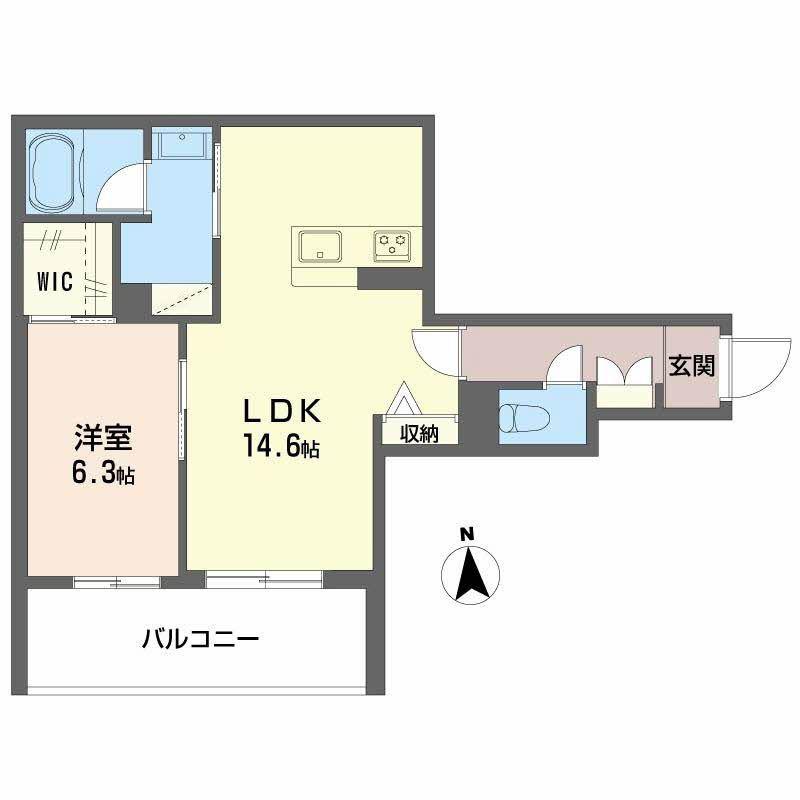 シャルール メゾン(1LDK/3階)の間取り写真