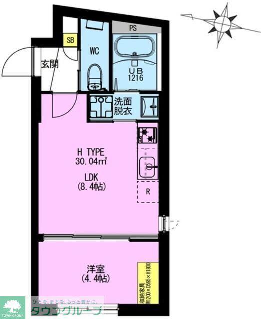 ADORE URBAN大森町A(1LDK/5階)の間取り写真