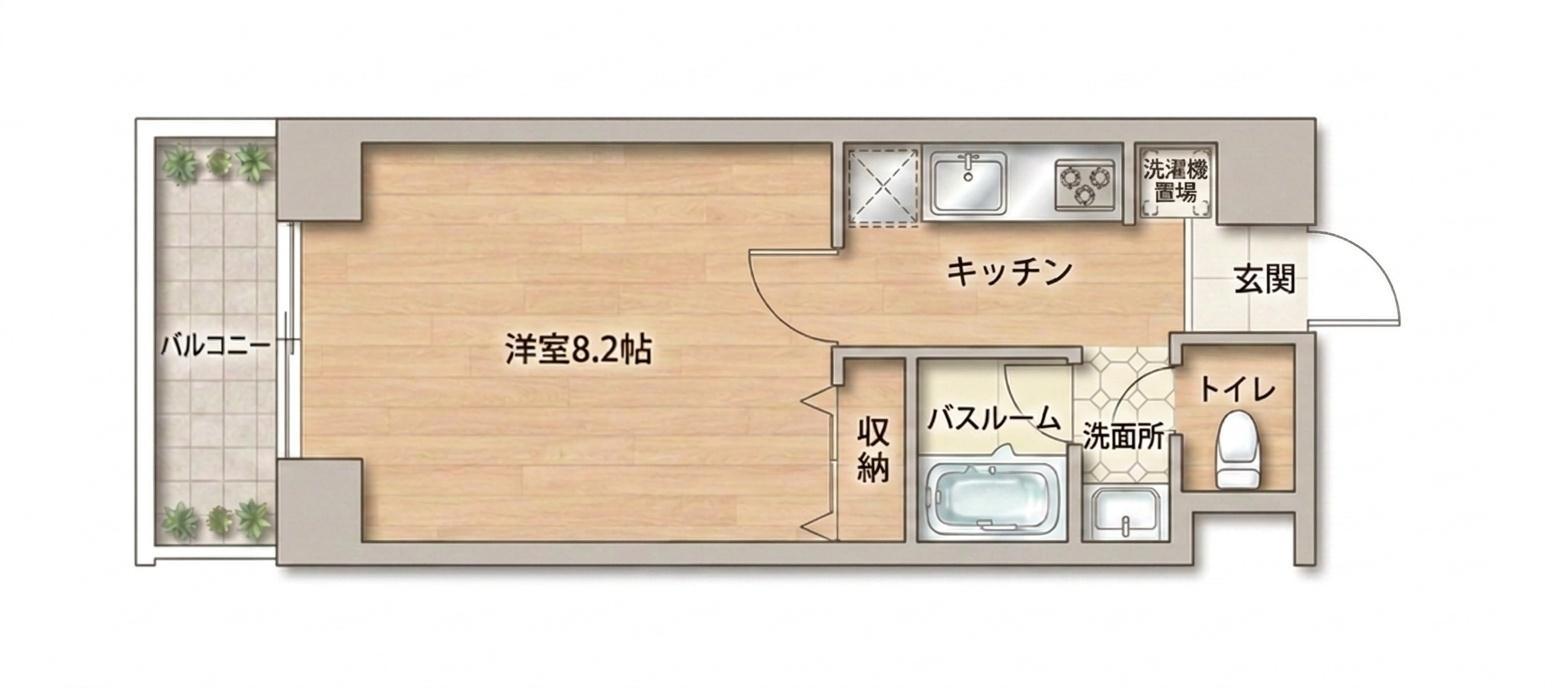 ベターアール吉成(1K/3階)の間取り写真