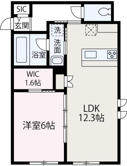フェニックス(1LDK/1階)の間取り写真