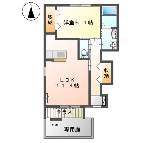 アルヴォーレ(1LDK/1階)の間取り写真