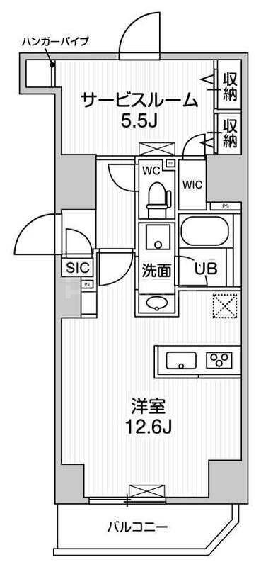 S-RESIDENCE入谷ALESIA(ワンルーム/8階)の間取り写真