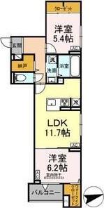 セレスティア祖師谷(2LDK/2階)の間取り写真