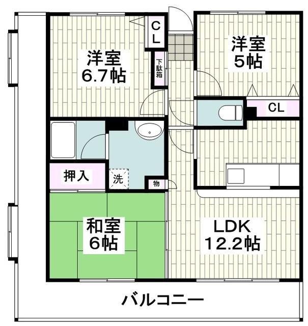 エターナル・サンライズ(3LDK/2階)の間取り写真