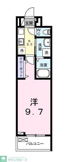 エポック(1K/2階)の間取り写真