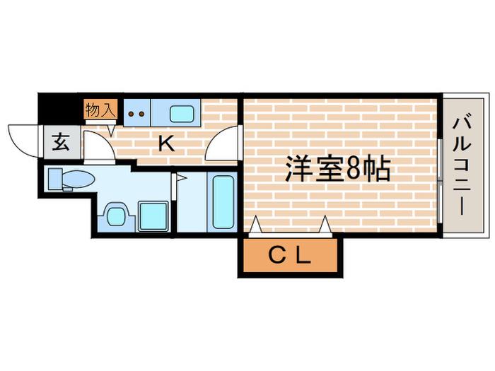 フレグランスヴィレッジ京田辺II(1K/4階)の間取り写真