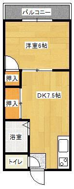 金子ハイツ(1DK/2階)の間取り写真