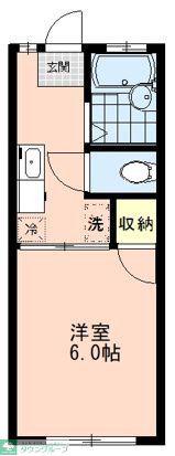 BAUHAUS・A棟(1K/1階)の間取り写真