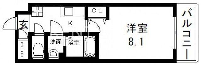 CASA今里(1K/3階)の間取り写真