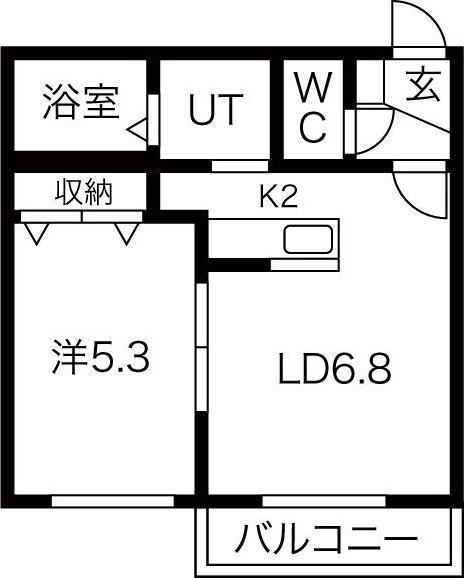 VILLA SUNLIT(1LDK/1階)の間取り写真